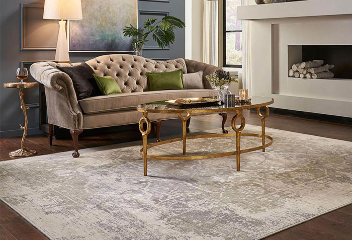 Area rug in modern living room | Ronnie's Carpets & Flooring