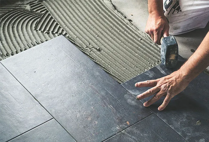 During-tile-installation-img Tile Installation | Ronnie's Carpets & Flooring